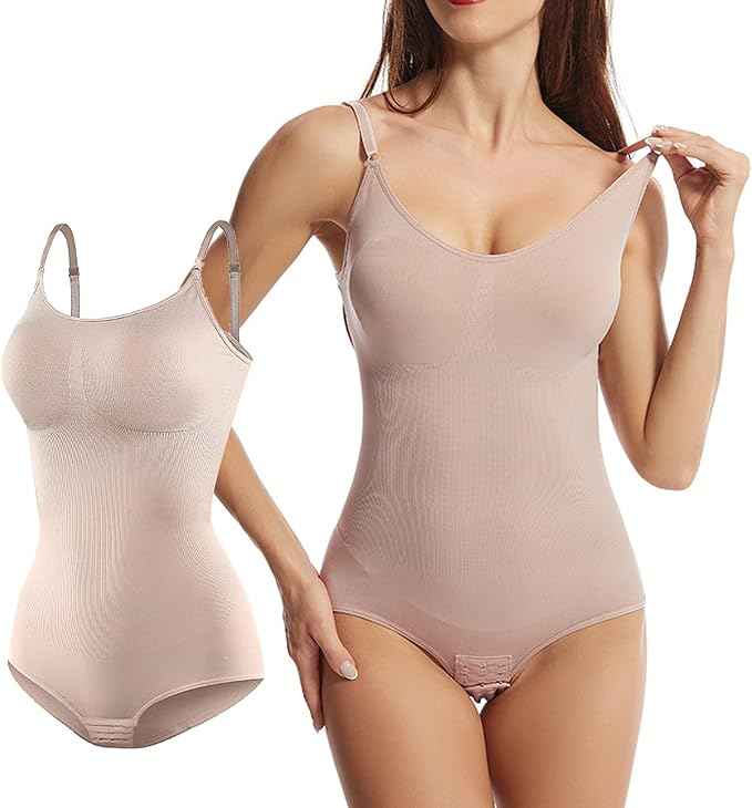 Wieysdoo Women Shapewear Bodysuit Controls Tummy Waist Body-Shaper