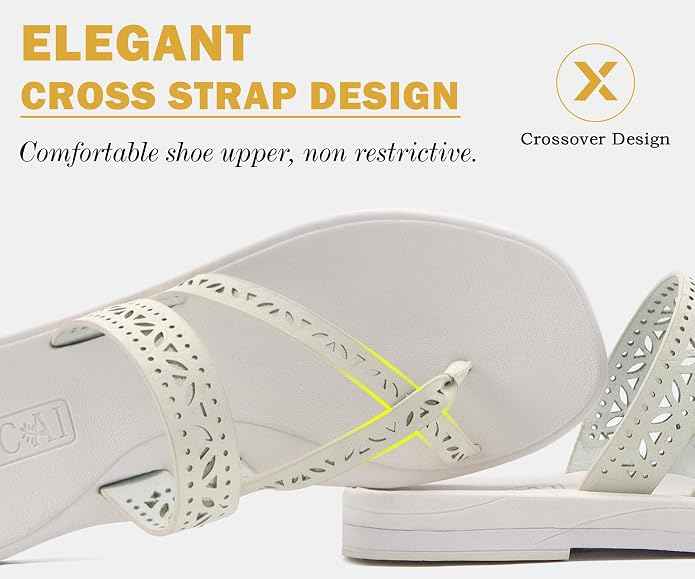 Flip Flops for Womens, Flat Dressy Thong Sandals Square Toe with Fashion Summer Beach Comfortable Slip On Rubber Soles