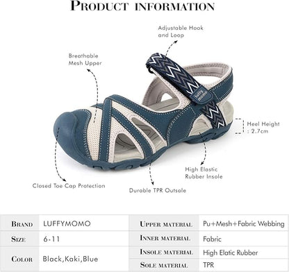 Womens Hiking Sandals Closed Toe Athletic Walking Shoes