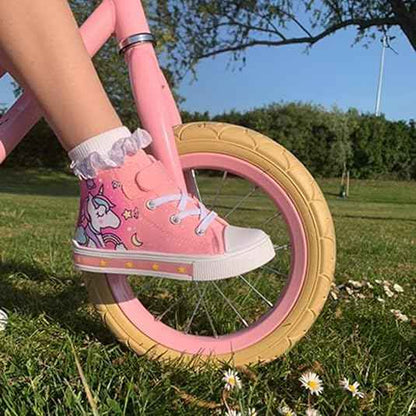 Girls Trainers Kids High-Top Flashing Canvas Shoes
