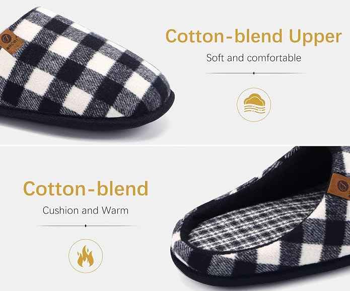 ONCAI Mens Slippers Memory Foam Slippers Slip On Warm Fluffy House Indoor/Outdoor Shoes With Non-Slip Sole (Size 13))