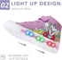 Girls Trainers Kids High-Top Flashing Canvas Shoes