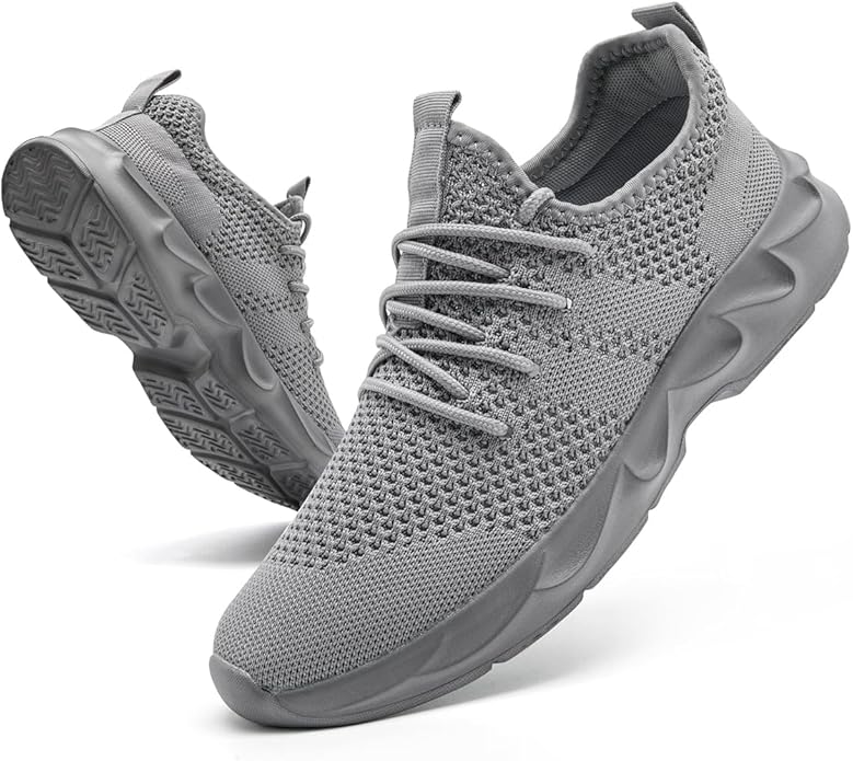 Linenghs Mens Running Shoes Tennis Gym Sneakers Casual Slip On Walking Lightweight Athletic Mesh Workout Breathable Fashion Sports Shoes
