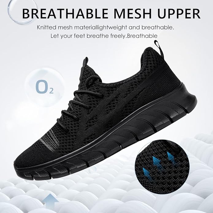 Mens Trainers Breathable Lightweight Non-Slip Running Shoes