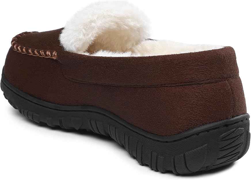 Boys Moccasin Slippers Memory Foam Kids House Slippers