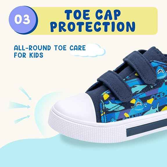 Boys Girls Light Up Trainers Toddler Canvas Shoes Kids Easy Fasten Walking Shoes with Hook and Loops