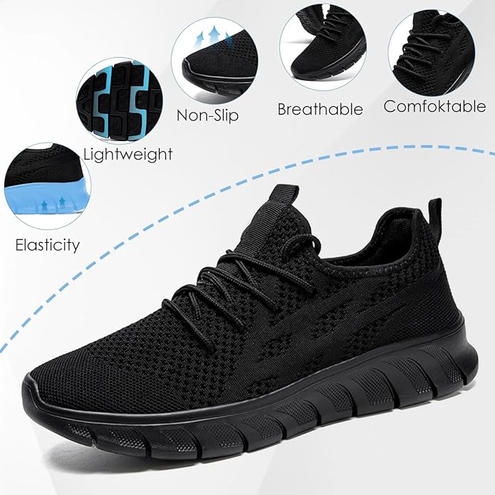 Mens Trainers Breathable Lightweight Non-Slip Running Shoes