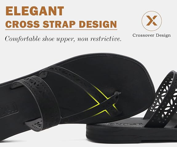 Flip Flops for Womens, Flat Dressy Thong Sandals Square Toe with Fashion Summer Beach Comfortable Slip On Rubber Soles