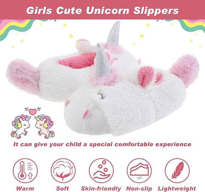 Girls Slippers for Kids Cute animal House Shoes Non-Slip Rubber Sole Indoor Size 3-4