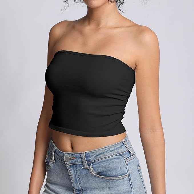 Tube Top, Versatile Crop Summer Basic Top
