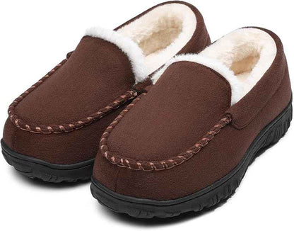 Boys Moccasin Slippers Memory Foam Kids House Slippers