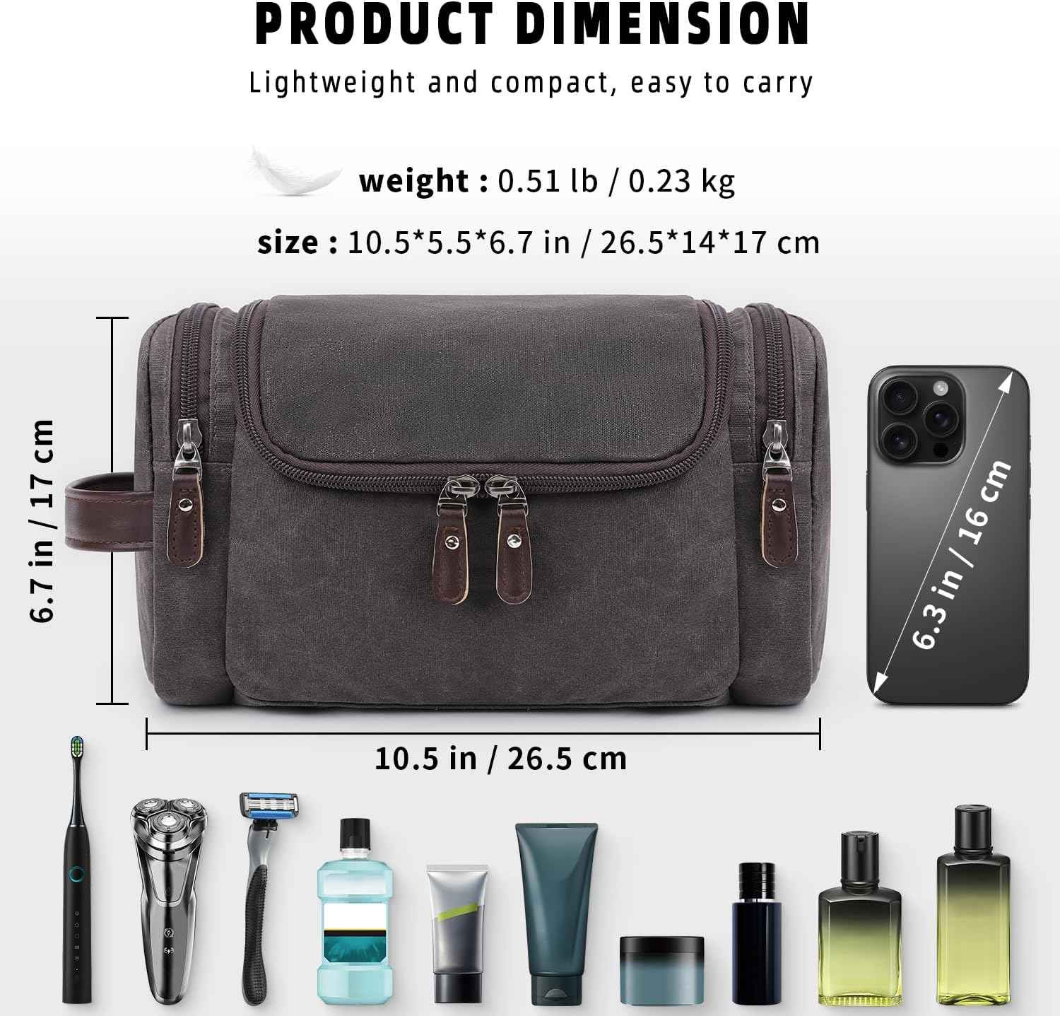 ZOMFELT Travel Toiletry Bag for Men