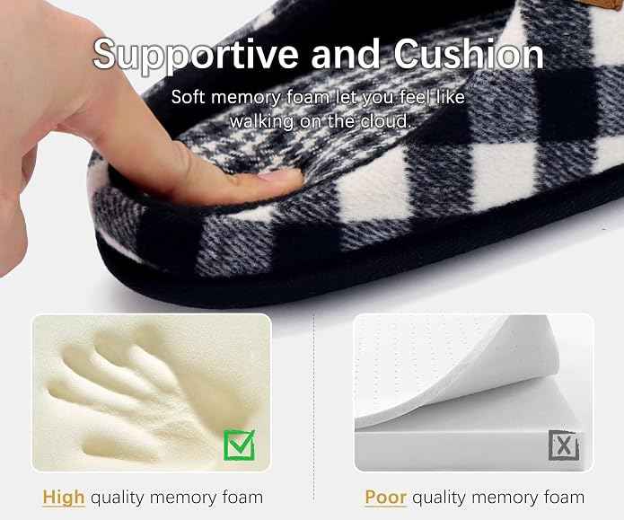 ONCAI Mens Slippers Memory Foam Slippers Slip On Warm Fluffy House Indoor/Outdoor Shoes With Non-Slip Sole (Size 13))