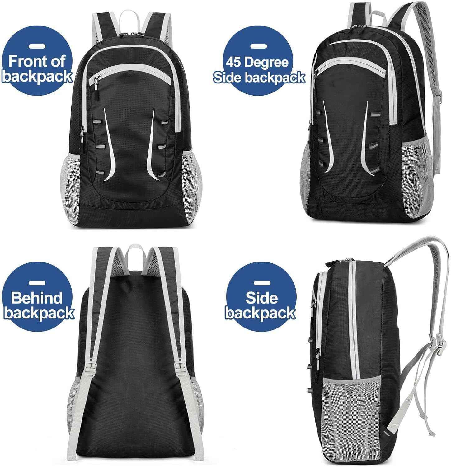 Lightweight Foldable Backpacks, 30L Packable Waterproof Small Hiking Bags