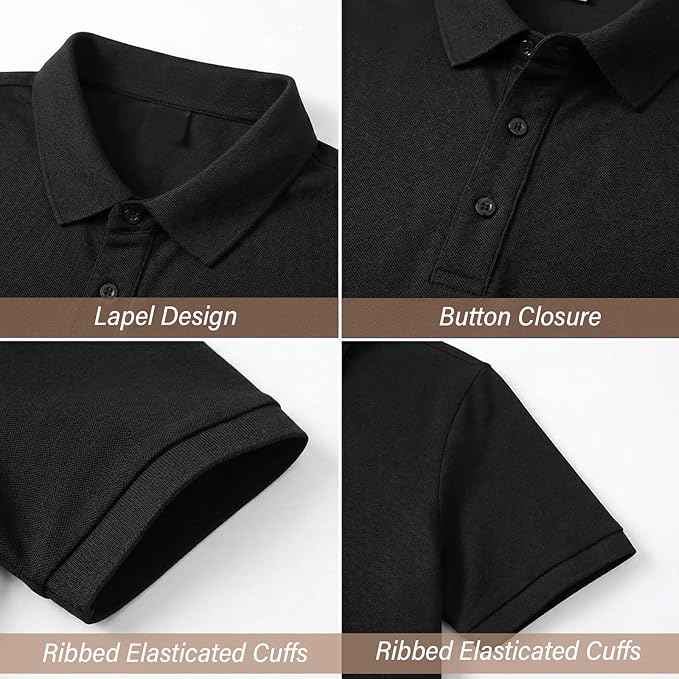Viiotu Womens Polo Shirt Short Sleeve 100% Cotton