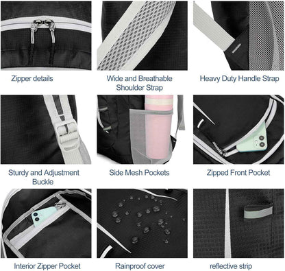 Lightweight Foldable Backpacks, 30L Packable Waterproof Small Hiking Bags