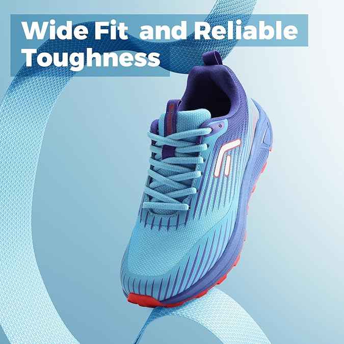 FitVille Wide Fit Mens Trail Running Shoes Breathable Hiking Trekking Trainers Arch Support Walking Shoes