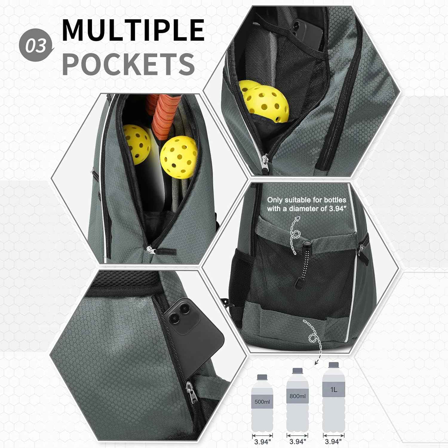 Pickleball Sling Bags 32L Convertible Reversible Paddle Rackets Bag Lightweight Casual Pack for Men Women Ladies