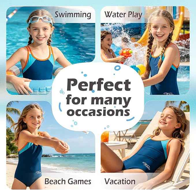 TIZAX Girls One Piece Swimsuit