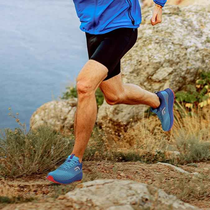 FitVille Wide Fit Mens Trail Running Shoes Breathable Hiking Trekking Trainers Arch Support Walking Shoes
