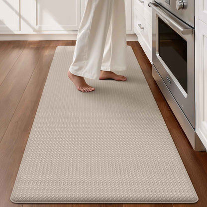 olor G Kitchen Mat 44 x 150 cm, Heavy Duty Anti Fatigue Rug Waterproof, Non-slip, Oil Resistant Leather Floor Mat for Standing Desk
