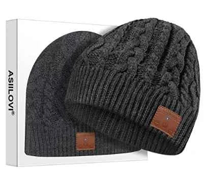 Bluetooth Beanie, Double-Layer Wool Lining Bluetooth Hat Beanie for Men/Women/Teens/Family, 20hrs Playing