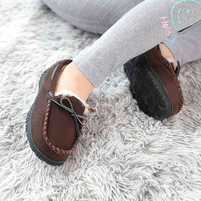 MIXIN Boys House Slippers Memory Foam Moccasin Shoes Furry Plush Lining Non Slip Indoor
