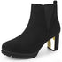 Perphy Platform Chelsea Boot Round Toe Chunky Heels Ankle Boots for Women