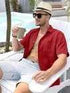 VANVENE Mens Linen Shirts Cotton Short Sleeved Shirts Regular Fit Casual Summer