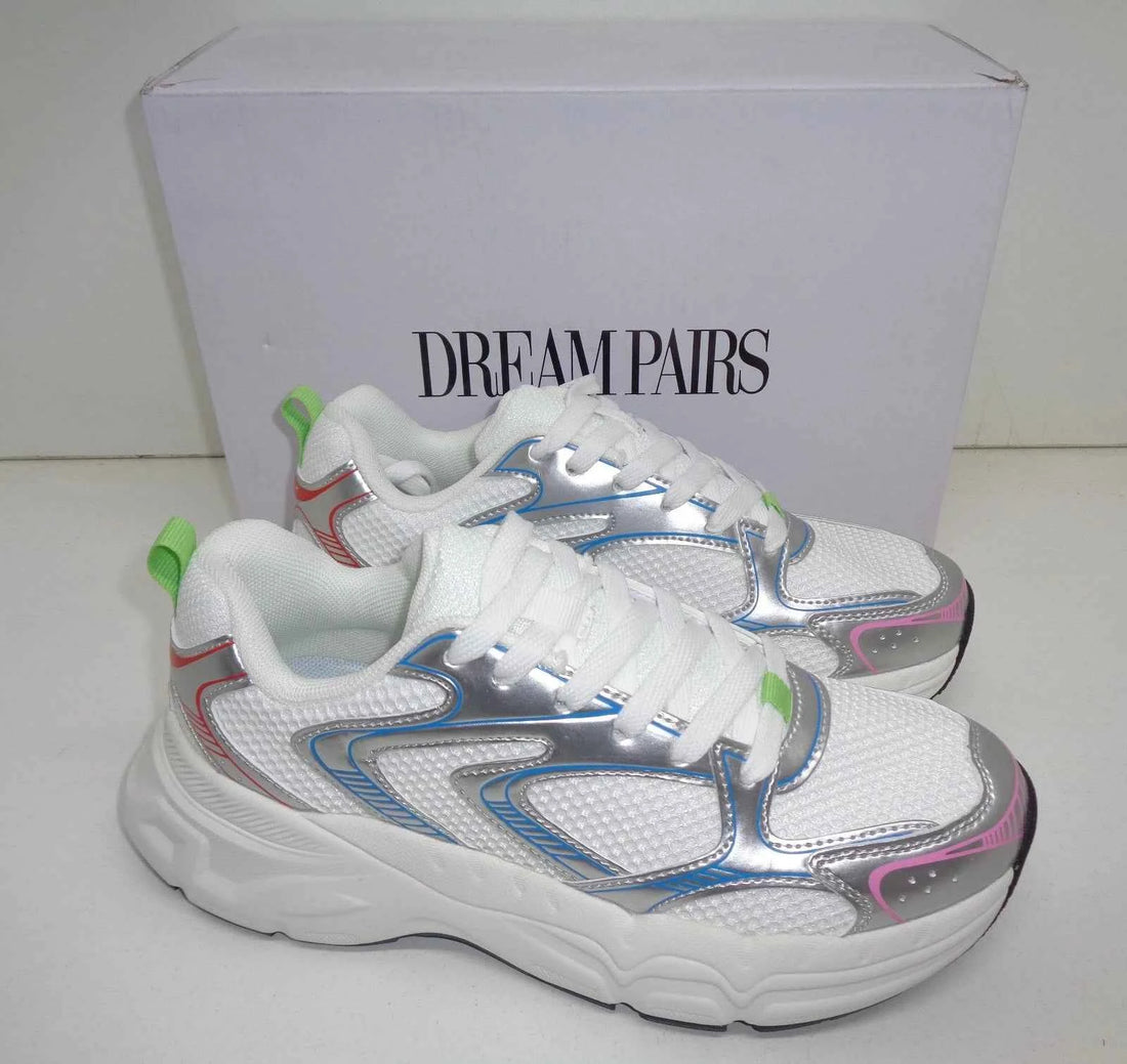 Ladies White Trainers Womens Casual Chunky Comfort Shoes RRP £50