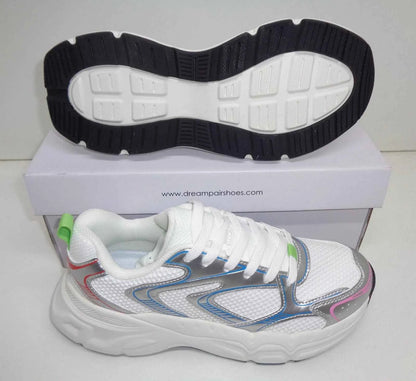 Ladies White Trainers Womens Casual Chunky Comfort Shoes RRP £50