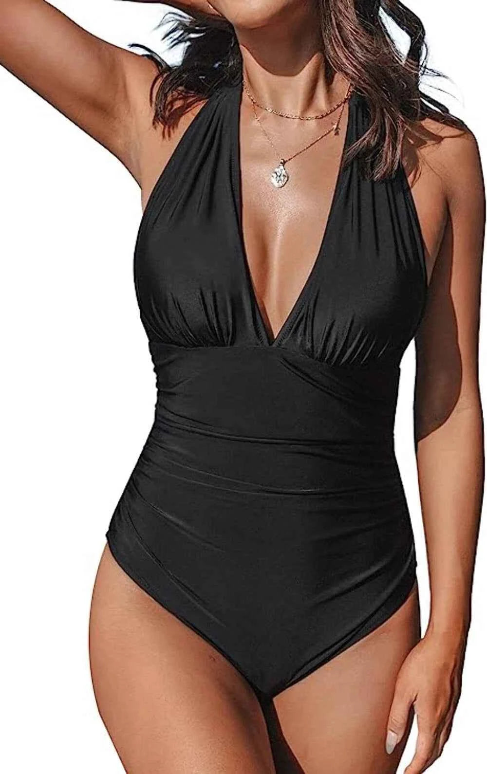 CUPSHE Women Swimsuit One Piece V Neck