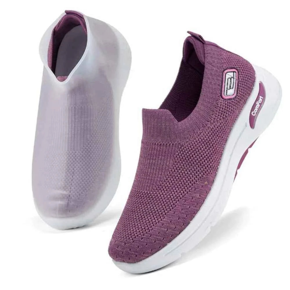 Womens Slip on Walking Shoes Mesh Breathable Lightweight Orthopedic Casual Shoes