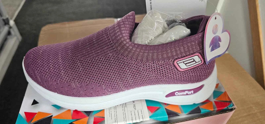 Womens Slip on Walking Shoes Mesh Breathable Lightweight Orthopedic Casual Shoes