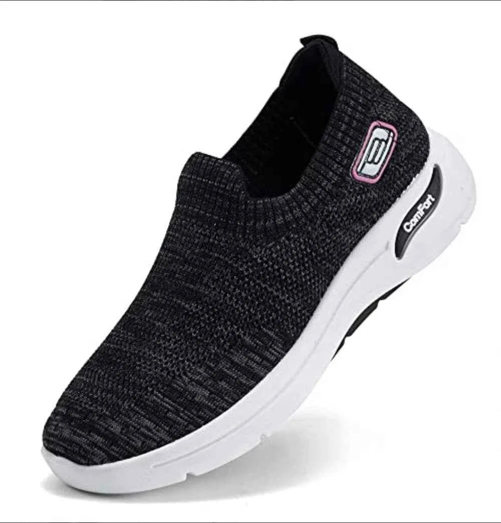 Womens Slip on Walking Shoes Mesh Breathable Lightweight Orthopedic Casual Shoes