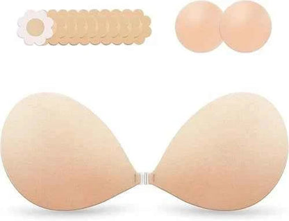 Strapless Bra Backless Adhesive Silicone Stick-on Seamless Push-up Invisible Bra